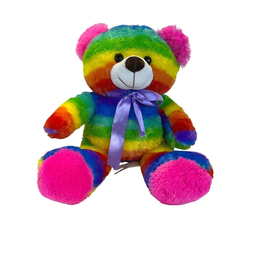 The Noodley Rainbow Lites Teddy Bear Plush Light Up LED Night Light Tested Works
